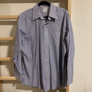 Brooks Brothers: Regent Fit Button Down Blue & White Striped | Size: 17-34